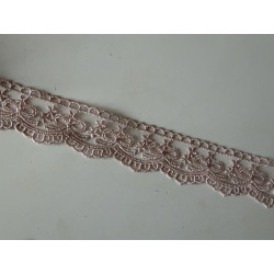 Dentelle rose  de 2,5 cm en largeur