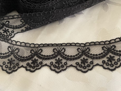 Dentelle noir  de 3,5 cm en largeur